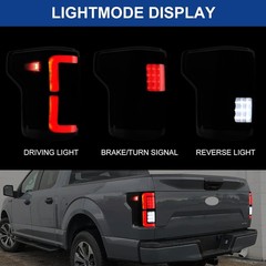 LED Tail Light Assembly Compatible with 2015 2016 2017 2018 2019 2020 Ford F150