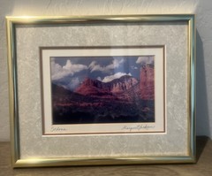 Margaret Jackson Signed Red Rock Landscape Sedona Photography Matted Framed
