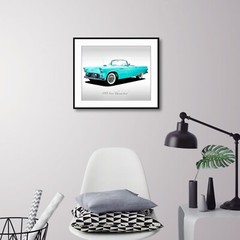 Classic Cars – 1955 Ford Thunderbird – Thunderbird Blue – Print