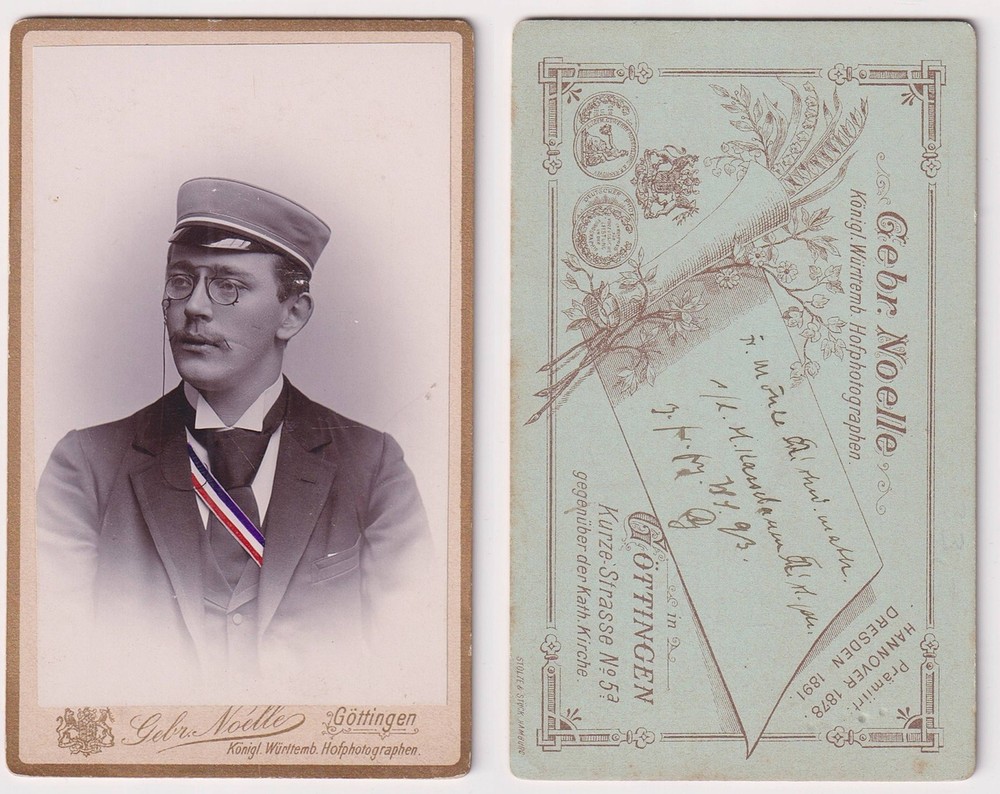 Fr. Möhle student Studentica Göttingen portrait CDV photo photo 1893