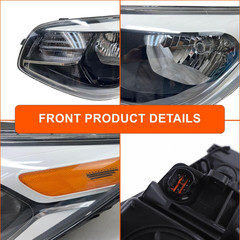 Pair Halogen Headlights Headlamps Assembly for 2014-2019 Kia Soul KI2502167 KI25
