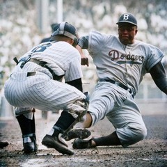 1955-jackie-robinson &yogi-berra World Series 8×10 Colorized Print-FREE SHIPPING