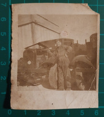1933 Military Mechanic Truck Photo For Men Bari Dedicated Signed (F. 09)