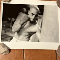 Photograph Silver Gelatin Print Janine Gordon Signed 20×24″ B/W Boxing Gleasons