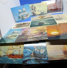 STUNNING 14 POSTCARDS TALL SHIPS GREAT ARTWORK 11 NEW 3 WRITTEN ON 1907 1910