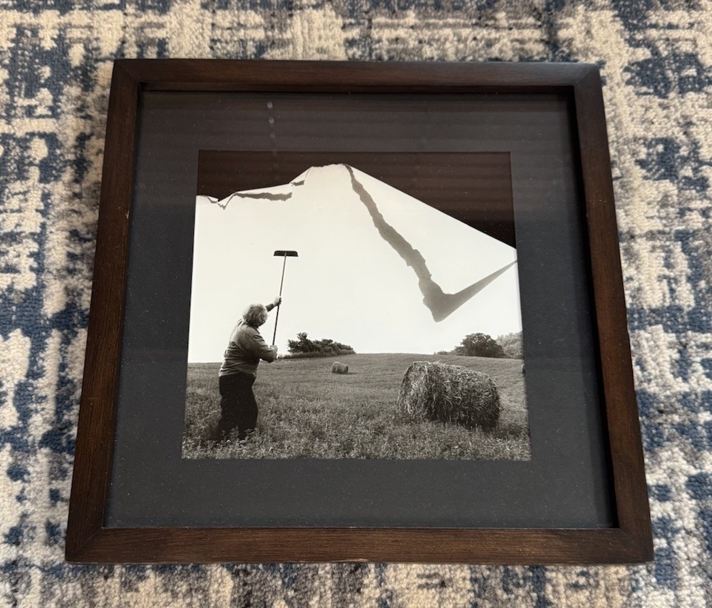 Original Les Klug Signed Framed Photograph 11×11 Inches Wisconsin Farm Vintage