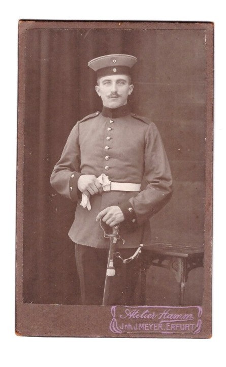CDV photo around 1900, soldier, Erfurt