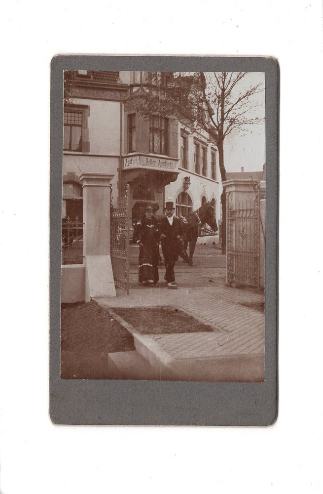 CDV Photo Fine Couple at Adler Pharmacy – Unknown Location 1900s