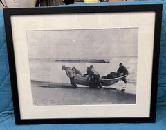 Rare Framed Nantucket Island Dory Men Art Photograph Reprint Of Late 1800’s