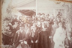 Antique Albumen Photograph of 19th Century Wedding with Band & Provenance