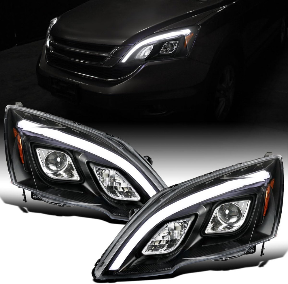 – Fits 2007-2011 Honda CR-V CRV Upgraded Replacement LED Tube Projector Headligh