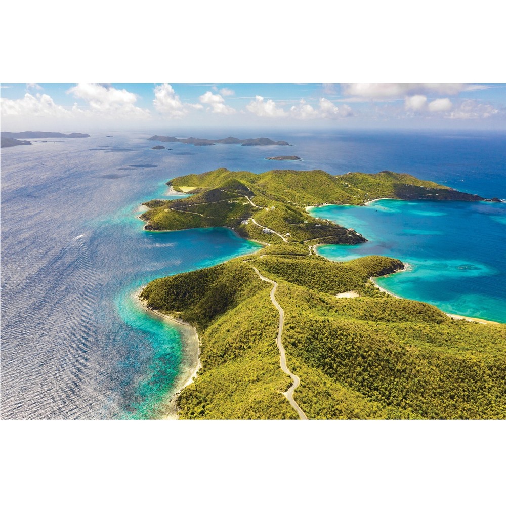 St John Beaches Aerial Photography Wall Art Decor, East End Hurricane Hole USVI