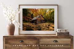 Old Barn Surrounded by Fall Foliage in Great Smoky Mountains Tennessee Print
