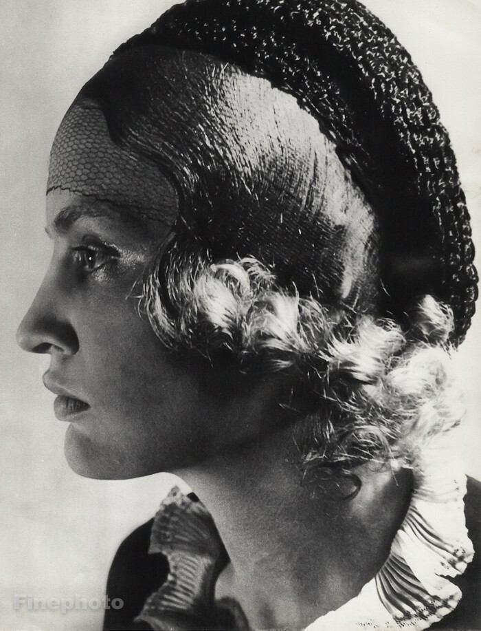 1932 Original Rudolf Kess Vintage Female Fashion Hat Veil Portrait Photo Gravure