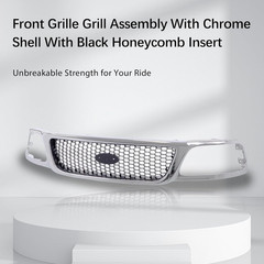 Replacement Parts Front Grille Grill Assembly with Chrome Shell with Black Honey