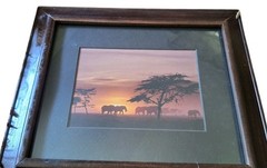 Artwork SUNRISE ELEPHANTS Original James Green Peaceful Nature Photograph 10×12