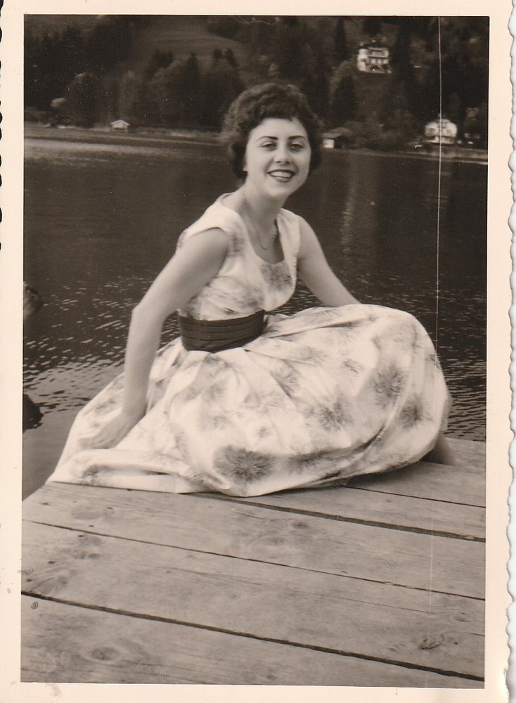 Vintage Photo Beautiful Woman in Summer Dress Snapshot 1950s