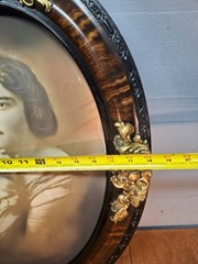 ANTIQUE Oval Portrait/Highly Ornate Tiger Wood & Heavy Gilded Gold Floral Frame