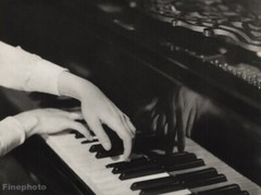 1929 Original Laure Albin-Guillot Piano Keys Music Hands Vintage Photo Gravure