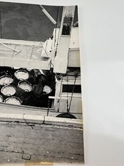 VTG Large Black & White Photograph Photography Print Nautical Fishermen Boat #2