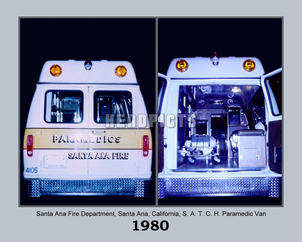 Santa Ana Fire S. A. T. C. H. Medic Van 8×10 Unframed Collage Print VFRPBT_0094