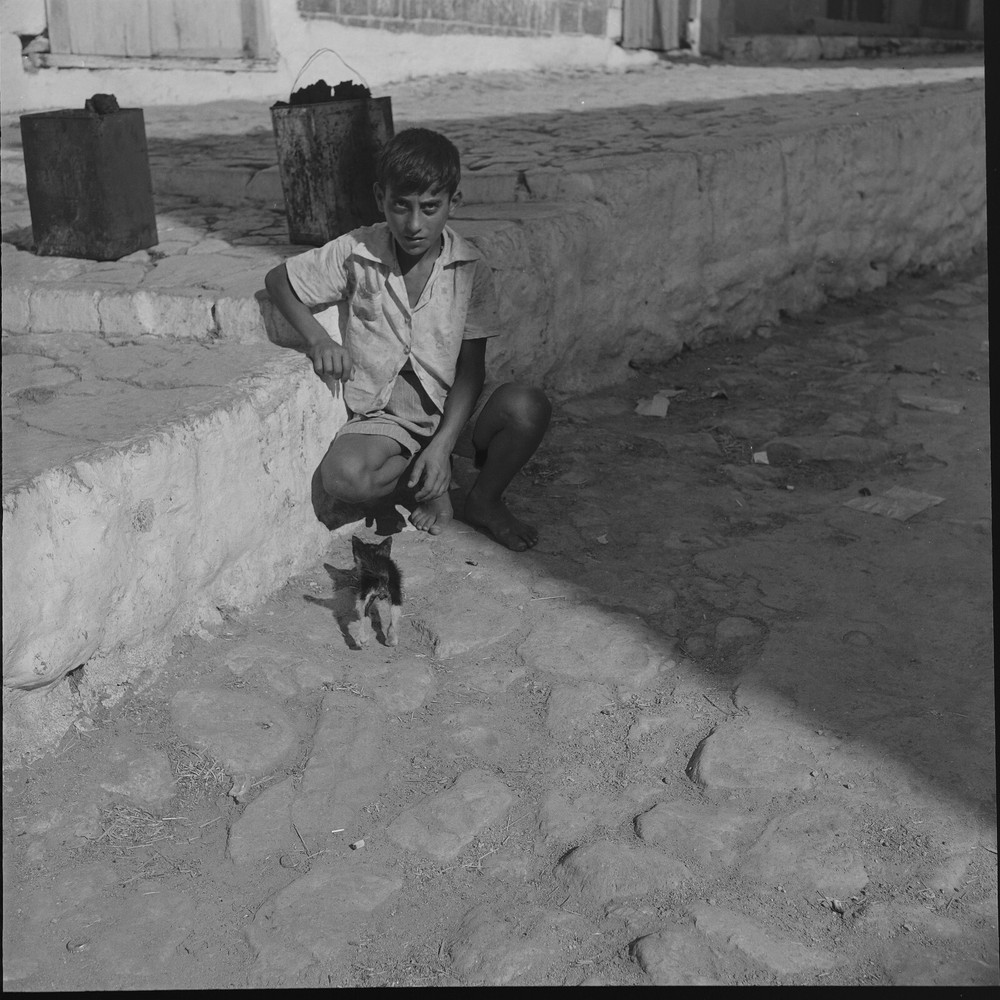 Baryte Print Photo Greece Child 1960 Size 30x30cm