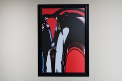 Fine art photography large print. Black and red Rorschach inspired. 20×30 framed