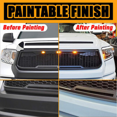 Tidal Upper ABS Grille LED Grill with Amber LED Lights – Matte Black for 06-08 R