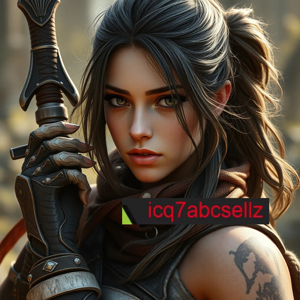 Digital Image -Photo Wallpaper Background Desktop- AI Pretty Brunette Warrior