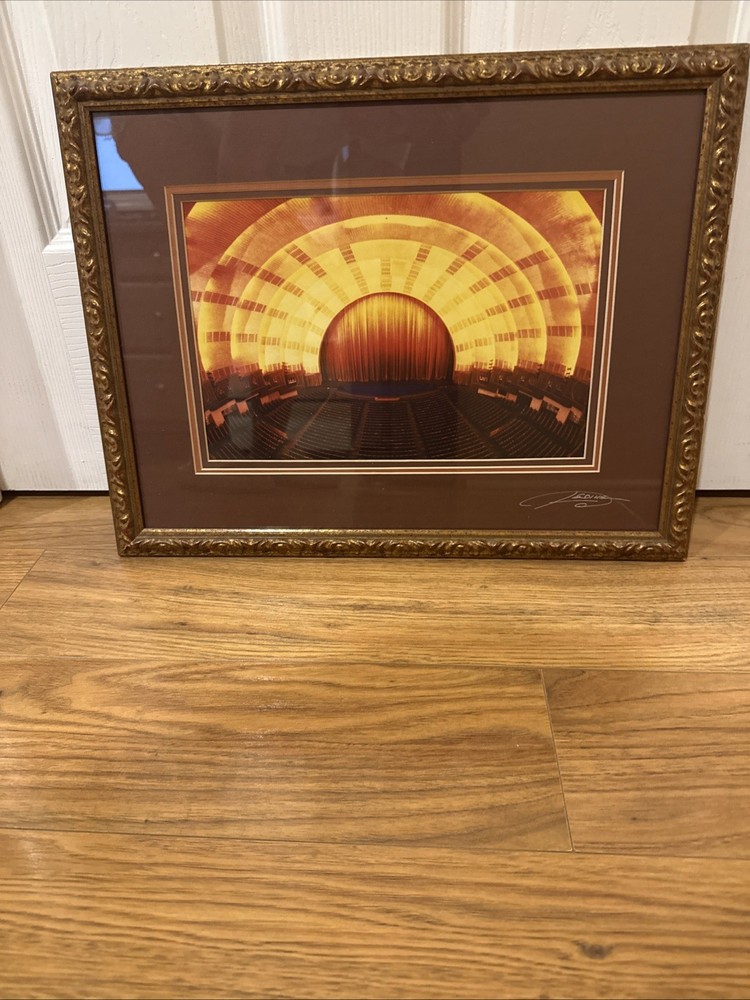 RADIO CITY MUSIC HALL PHOTO FRAMED SIGNED 17.5” W X 13.5” L X 1” D
