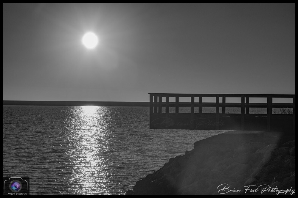 12×18 Photograph Print of Sunset in Black and White over Lake Erie-FREE SHIPPING