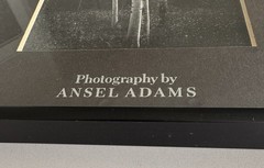Vintage Ansel Adams Set of 2 Framed Matted Black & White Lot Photo Prints Art