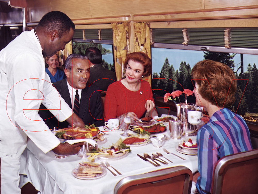 Photo Art Print of the Dining Car on the California Zephyr in 1961