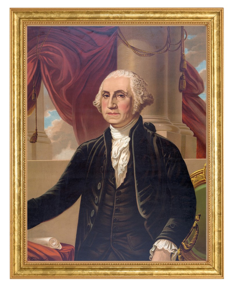 George Washington Photograph in a Aged Gold Frame