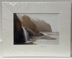 Signed Sherrill Photo Hug Point Oregon Coast Waterfall Beach Moody PNW Art