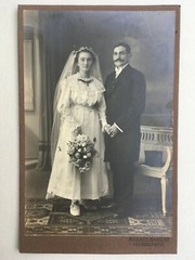 Plate camera photo original old photo around 1900 11 x16.5 cm marriage