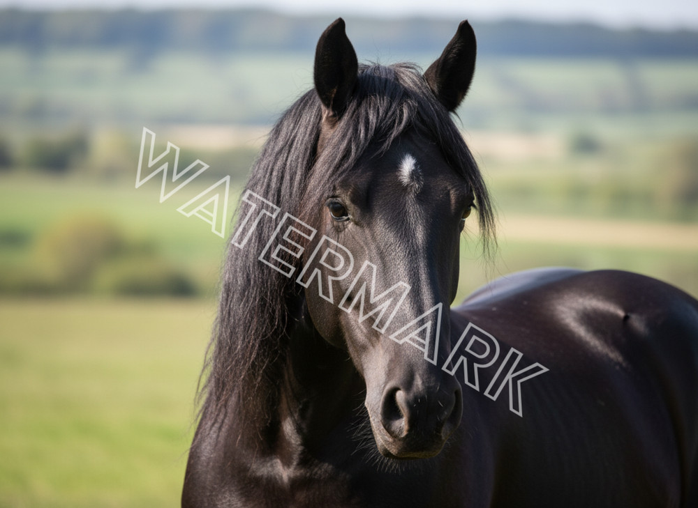 Black Stallion Horse Artwork Digital Image Picture Photo