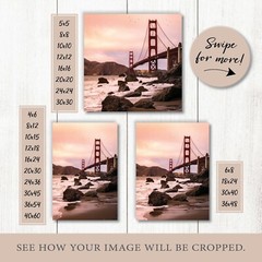 Golden Gate Bridge Wall Art Decor | Golden Gate Sunset Photography Print