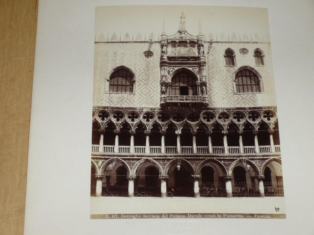 Naya / Venice Venezia 1870 Palazzo Ducale Verso Piazzetta Vintage Albumen Print