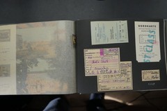 Photo album GDR travel pictures Bulgaria swimwear ticket drawing woman man view