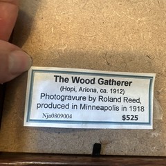 Roland Reed The Wood Gatherer Hopi AZ 1912 Photogravure 1918 Minneapolis Framed