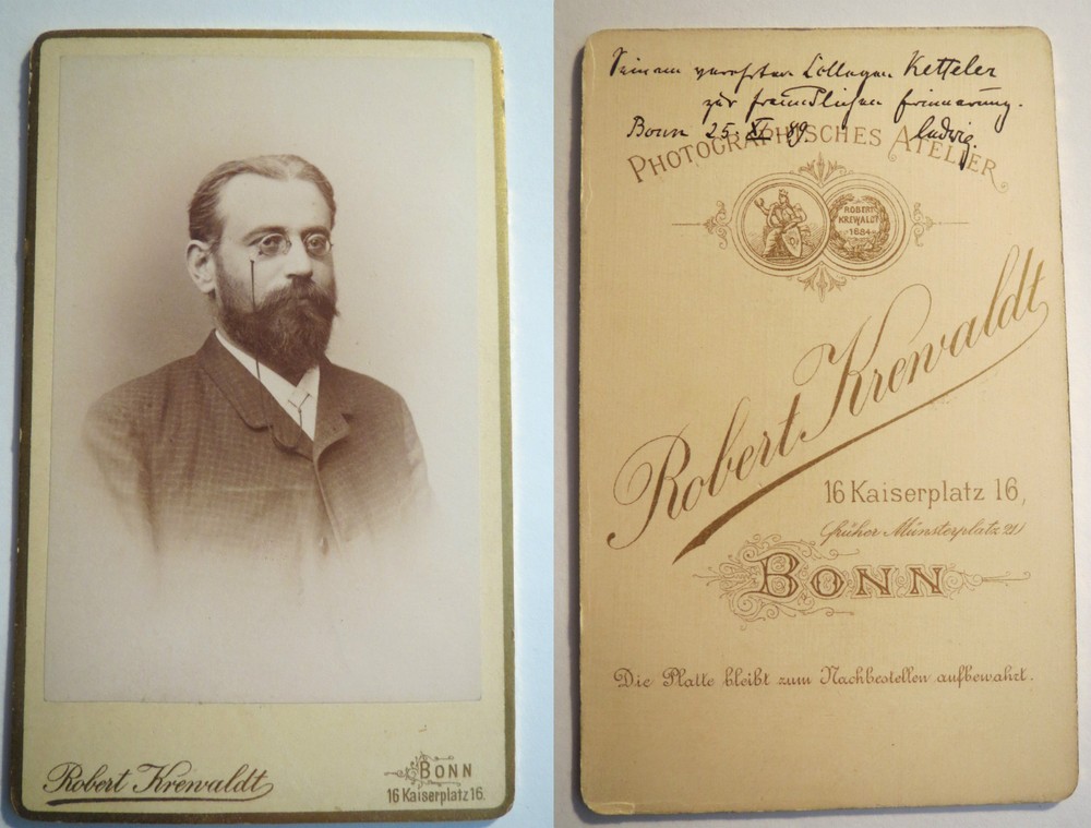 Bonn – 1889 – probably Professor Ludwig? as a man portrait/CDV