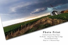 Storm Photography Print: Kansas Supercell Thunderstorm Country Scene Photo