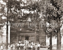 1900s School Children Photo Print – Rustic Log Schoolhouse – New Athens, OH