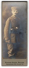 Photograph Richard Kaiser, Bautzen, Goschwitzstr. 27a, soldier in uniform with Mü