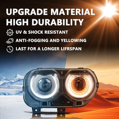 Headlight Assembly Compatible with 15-22 Dodge Challenger | 3–4× Brighter Off-Ro