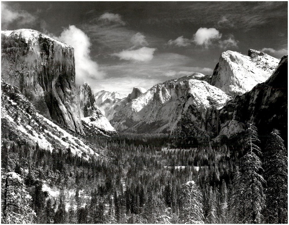 1940 1990s Ansel Adams Yosemite Valley winter inspiration point Large Art Photo