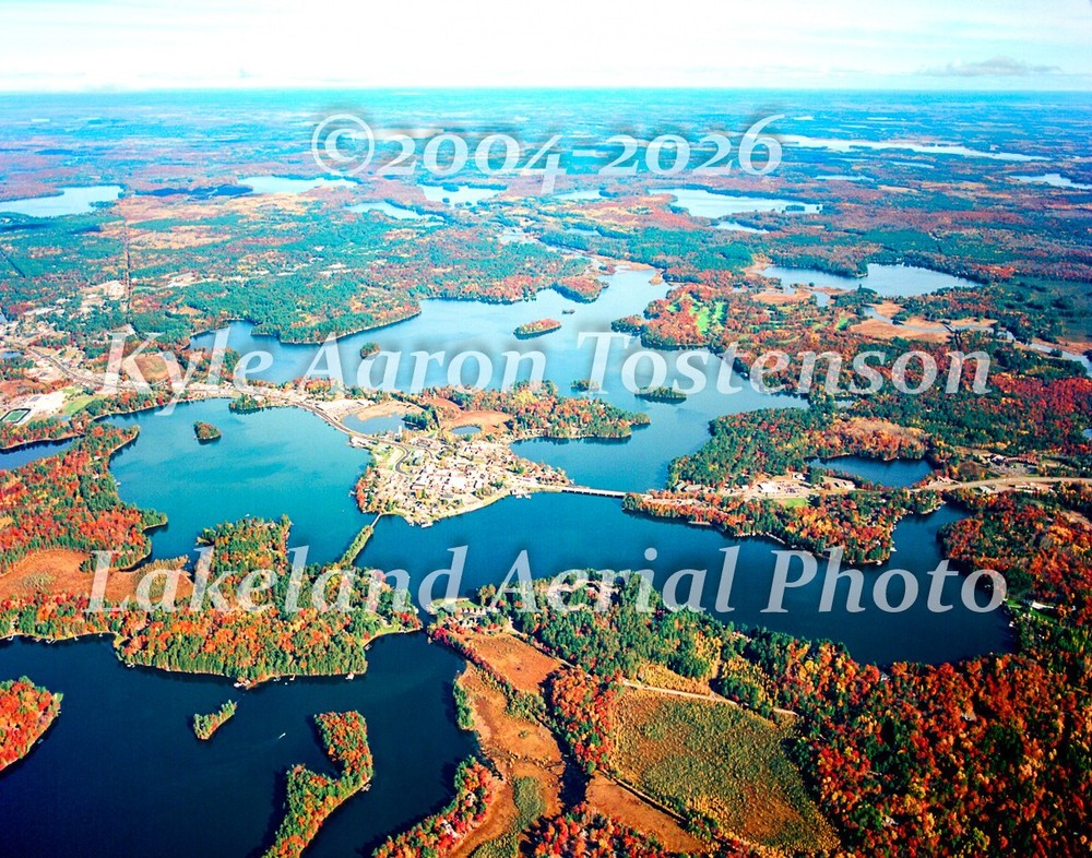 Minocqua Lake, Oneida Co, Minocqua Wisc. Airplane Overhead Photo. Frame Optional