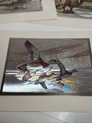 Sportsman’s portfolio SHINY color-etch prints by Fred Sweney Sheep Fish Ducks