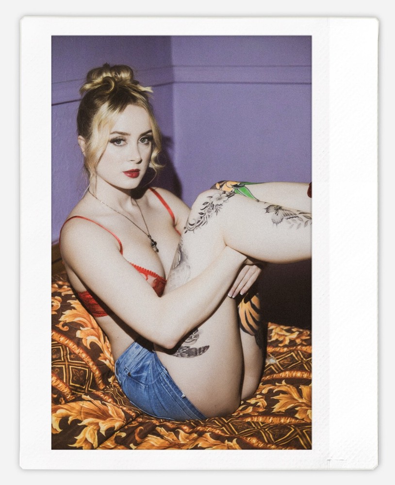 Instax Wide pinup blonde model Jennie Fujifilm Instant Film Photograph